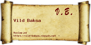 Vild Baksa névjegykártya